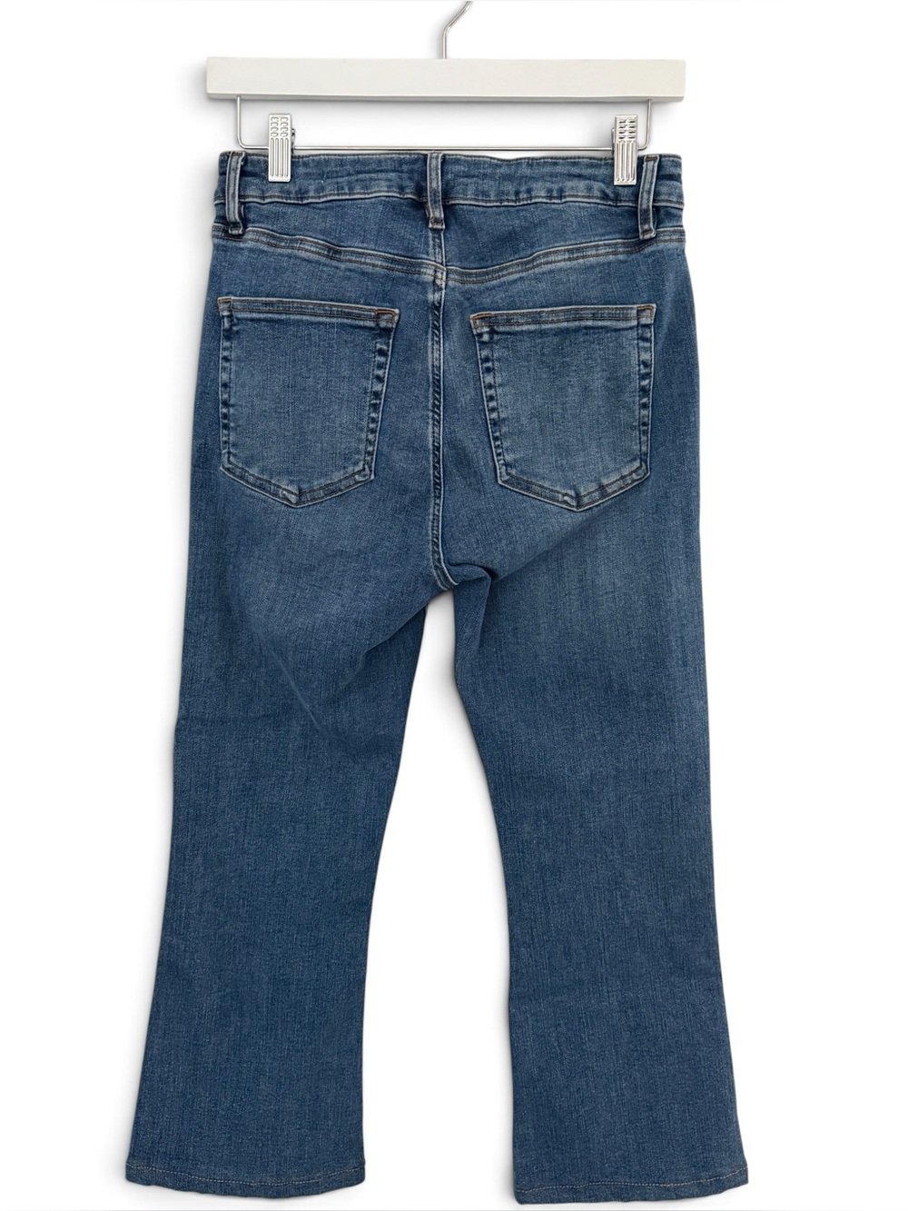 FRAME Denim Le Crop Mini Boot Mermaid  Rinse Stretch Organic Cotton 28 SHORT - Picture 3 of 13